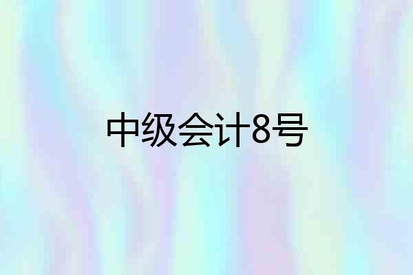 中级会计8号