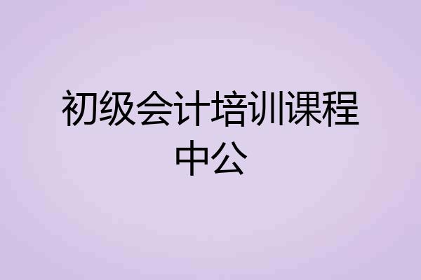 初级会计培训课程中公