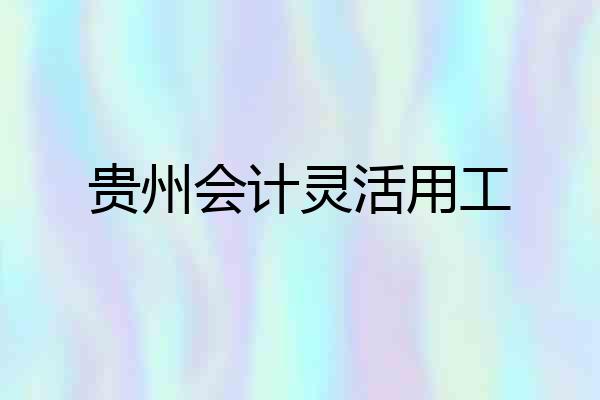 贵州会计灵活用工