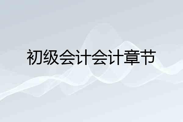 初级会计会计章节