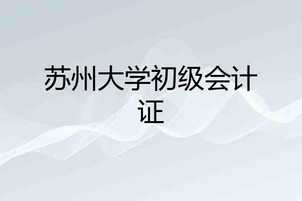 苏州大学初级会计证