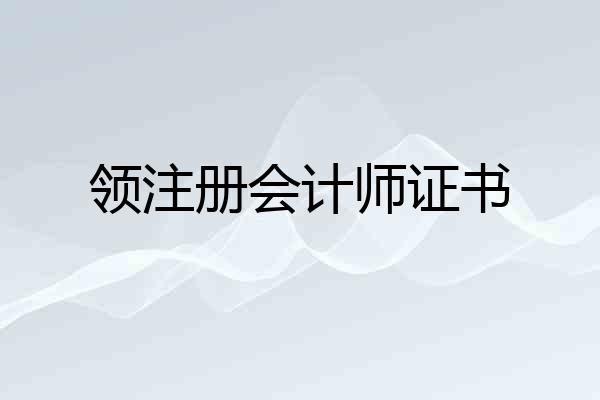 领注册会计师证书
