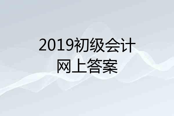 2019初级会计网上答案