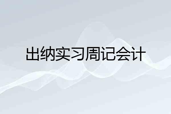 出纳实习周记会计
