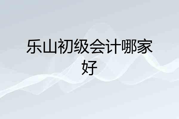 乐山初级会计哪家好