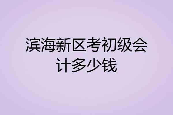 滨海新区考初级会计多少钱