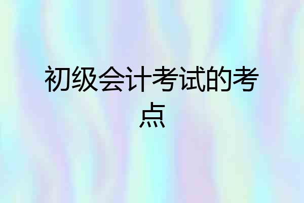 初级会计考试的考点