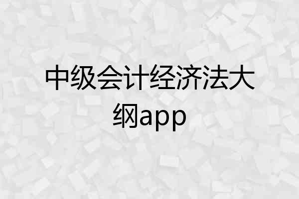 中级会计经济法大纲app