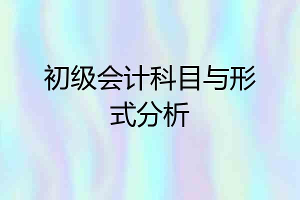 初级会计科目与形式分析