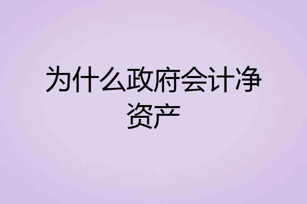 为什么政府会计净资产