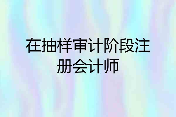 在抽样审计阶段注册会计师