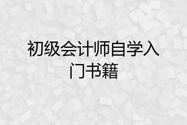 初级会计师自学入门书籍