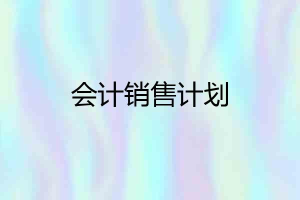 会计销售计划