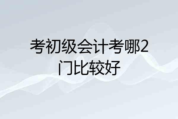考初级会计考哪2门比较好