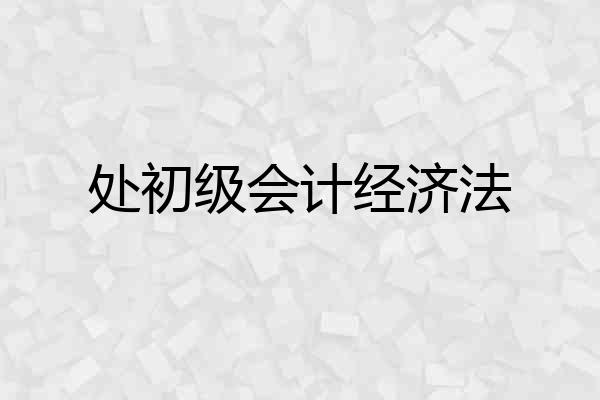 处初级会计经济法