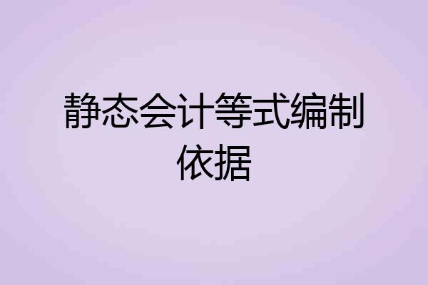 静态会计等式编制依据