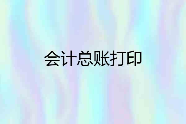 会计总账打印