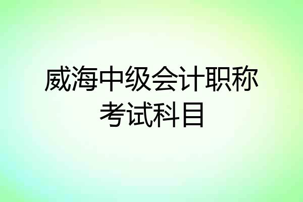 威海中级会计职称考试科目