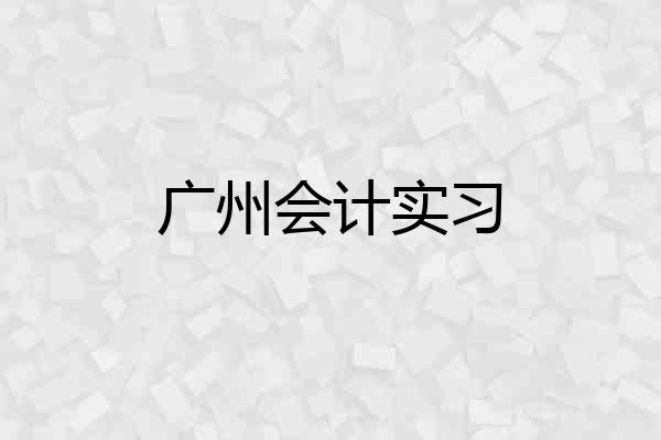 广州会计实习