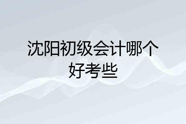 沈阳初级会计哪个好考些