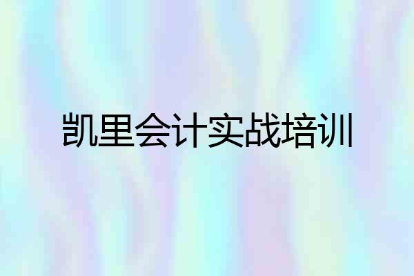 凯里会计实战培训
