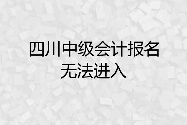 四川中级会计报名无法进入