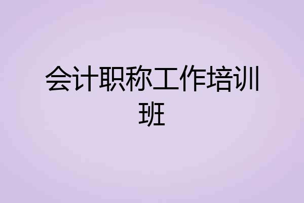 会计职称工作培训班