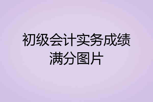 初级会计实务成绩满分图片