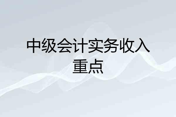 中级会计实务收入重点