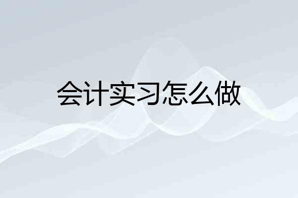 会计实习怎么做