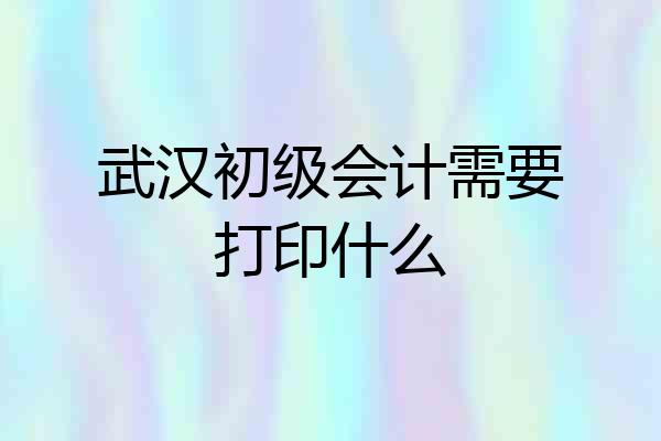 武汉初级会计需要打印什么