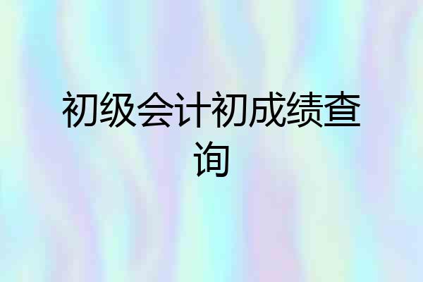 初级会计初成绩查询