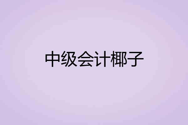 中级会计椰子