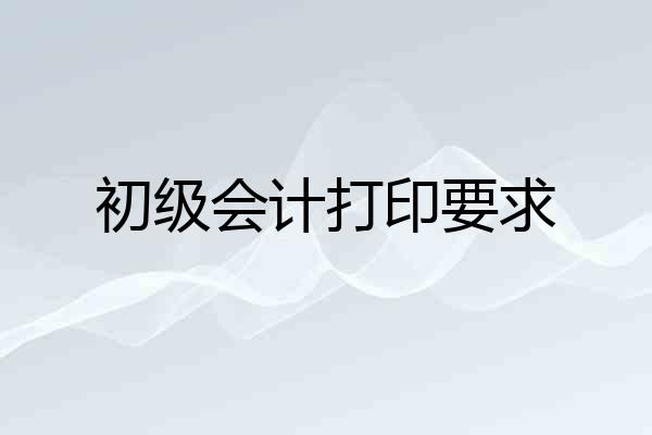 初级会计打印要求