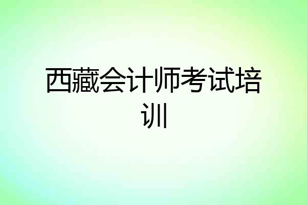 西藏会计师考试培训