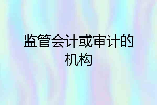 监管会计或审计的机构