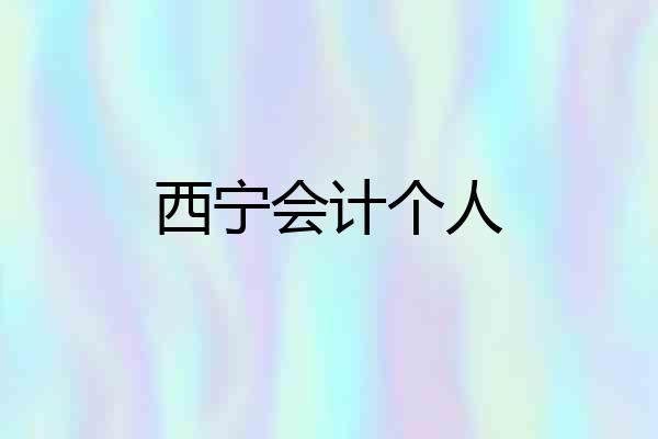 西宁会计个人