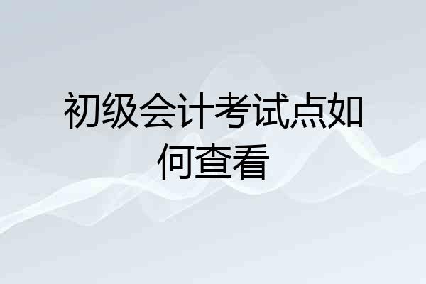 初级会计考试点如何查看