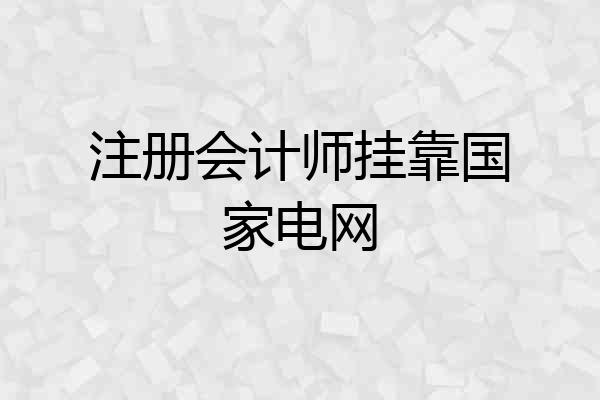 注册会计师挂靠国家电网
