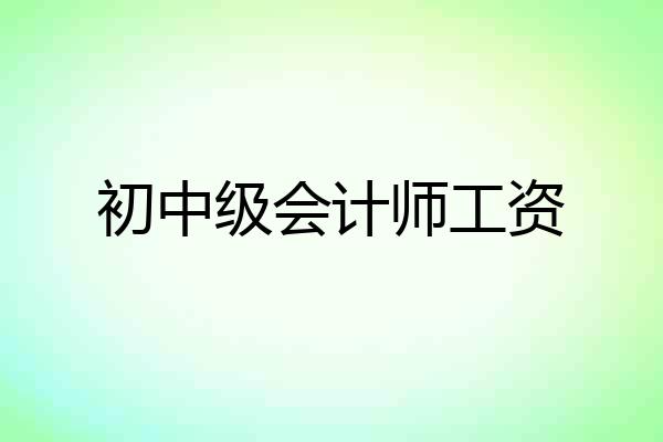 初中级会计师工资