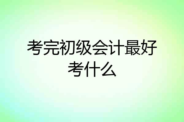 考完初级会计最好考什么