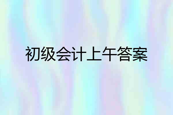 初级会计上午答案