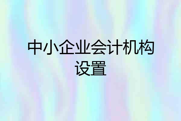 中小企业会计机构设置