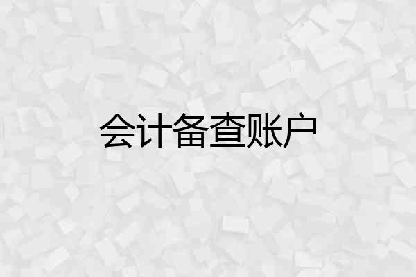 会计备查账户