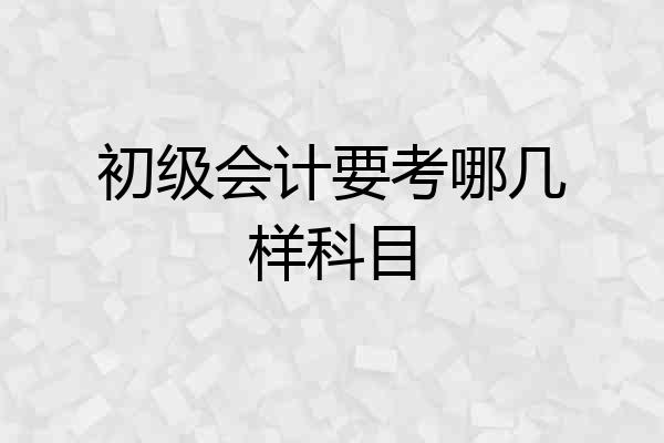 初级会计要考哪几样科目