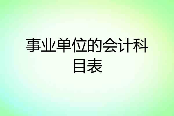 事业单位的会计科目表