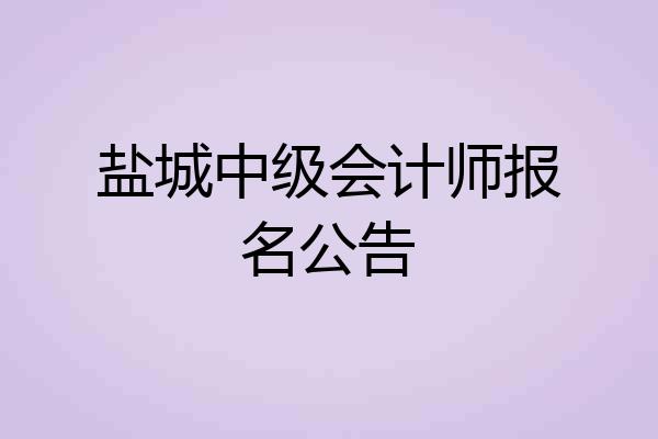 盐城中级会计师报名公告