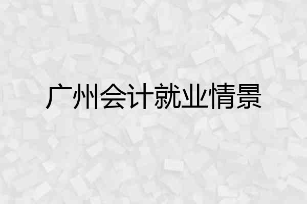 广州会计就业情景