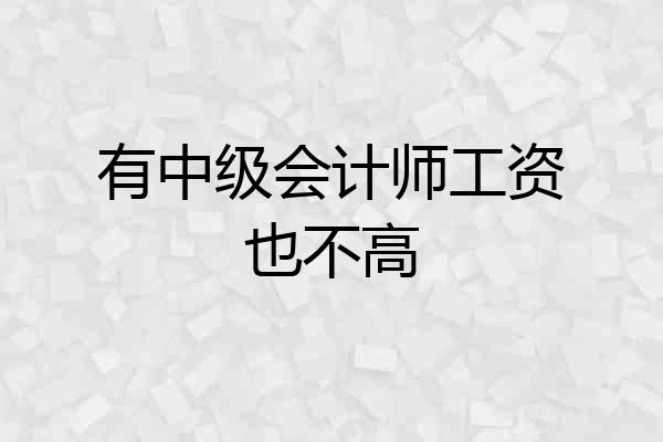 有中级会计师工资也不高