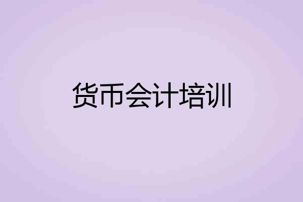 货币会计培训